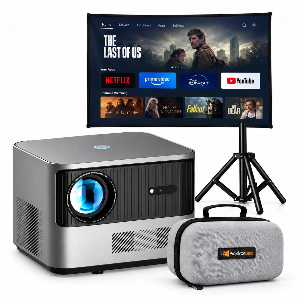 Projektorland Grand Cinema – 4K-kompatibel, Full HD 1080p, 580 ANSI-lumen, HDMI och USB