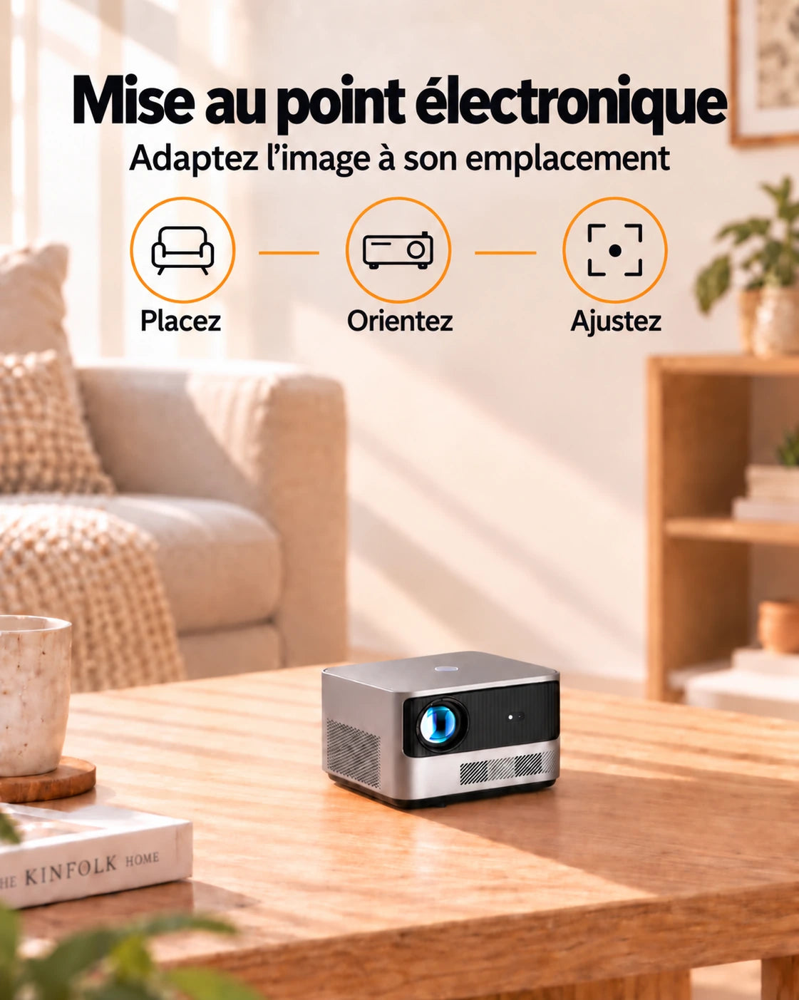 Projektorland Grand Cinema – compatible 4K, Full HD 1080p natif, 580 lumens ANSI, HDMI et USB