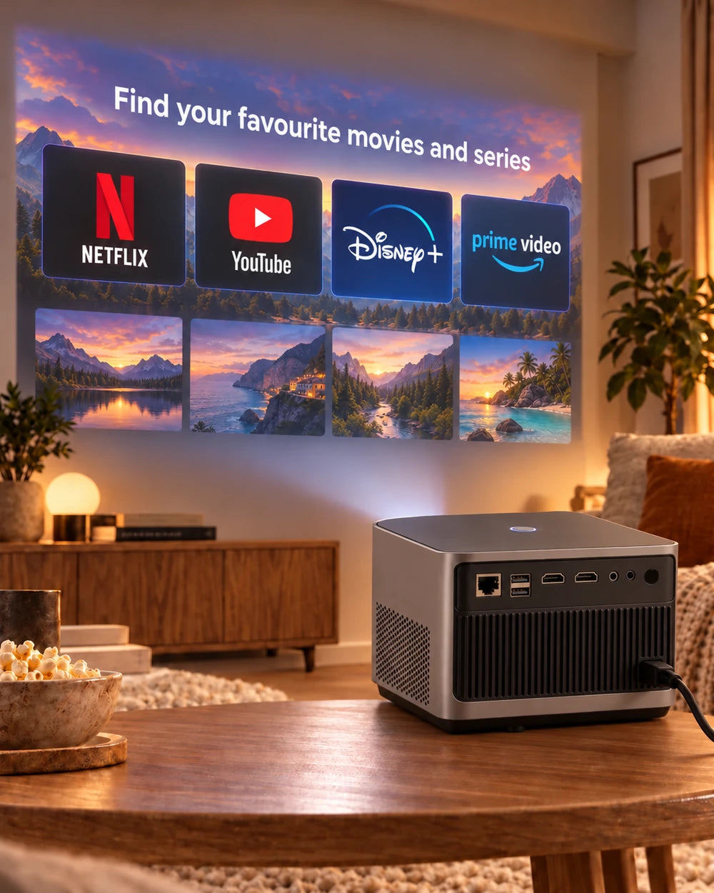 ProjektorLand Grand Cinema projector – 4K compatible, native Full HD 1080p, 580 ANSI lumens, HDMI and USB
