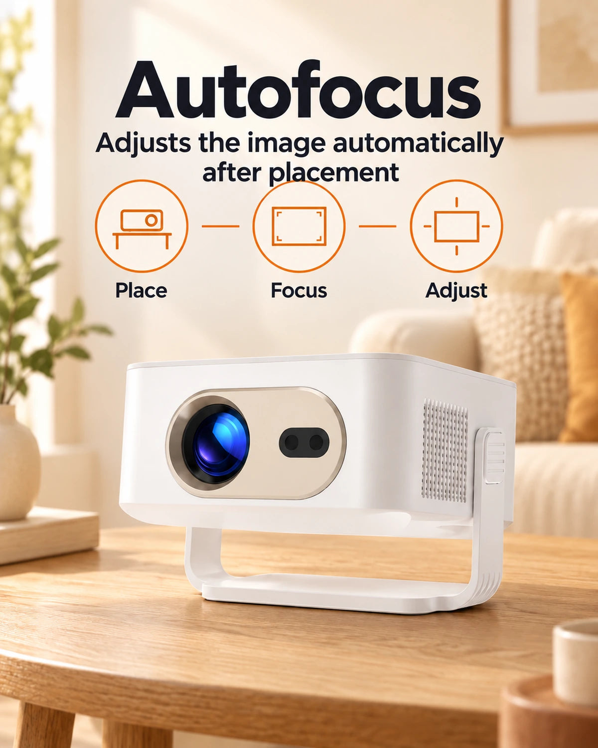 ProjektorLand Vista mini projector – 260 ANSI lumens, native HD 720p, autofocus and Android 11
